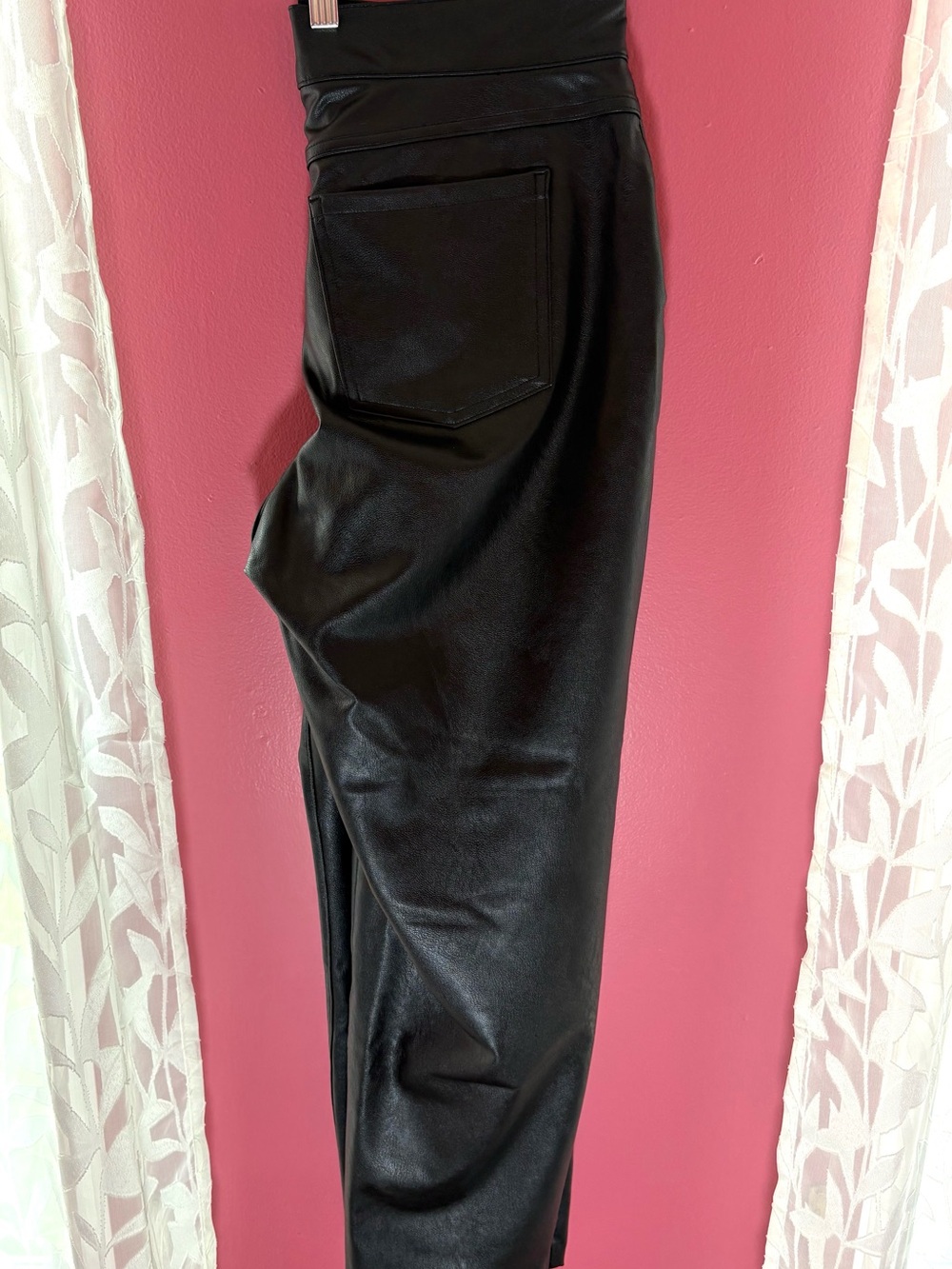 Spanx Black Faux Leather Trouser Pants